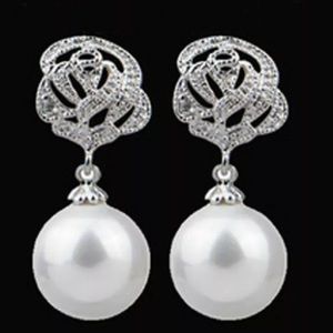 Silver Filigree Akoya Pearl 10 MM 925 Earrings
